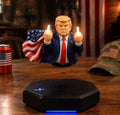 Patriotic floating levitation lamp with lighted magnetic base